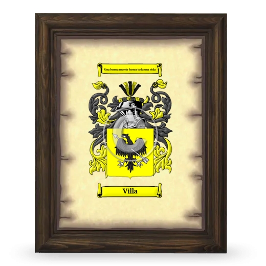 Villa Coat of Arms Framed - Brown