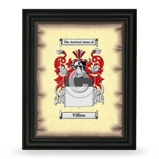 Villian Coat of Arms Framed - Black