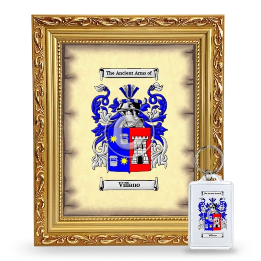 Villano Framed Coat of Arms and Keychain - Gold