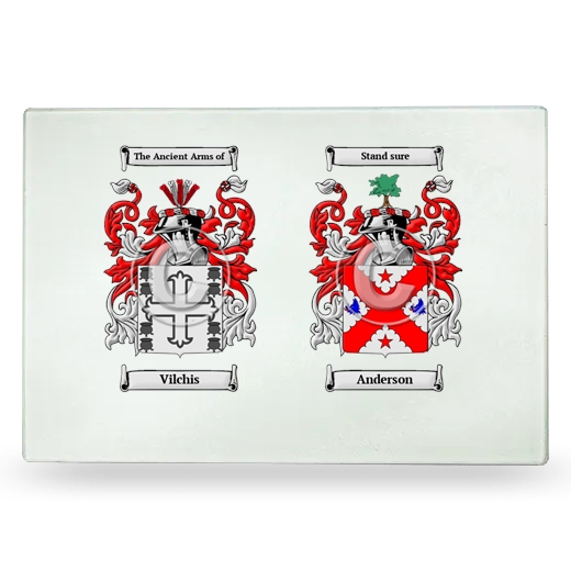 Double Coat of Arms Glass Cutting Board