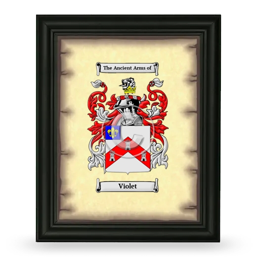 Violet Coat of Arms Framed - Black