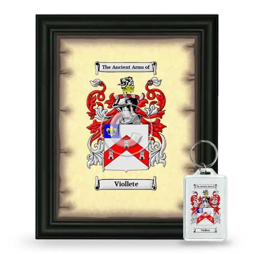 Viollete Framed Coat of Arms and Keychain - Black
