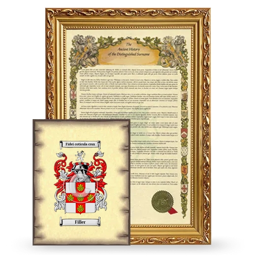 Filler Framed History and Coat of Arms Print - Gold