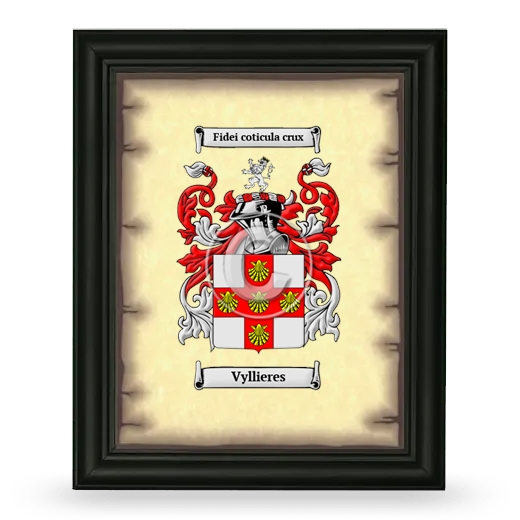 Vyllieres Coat of Arms Framed - Black