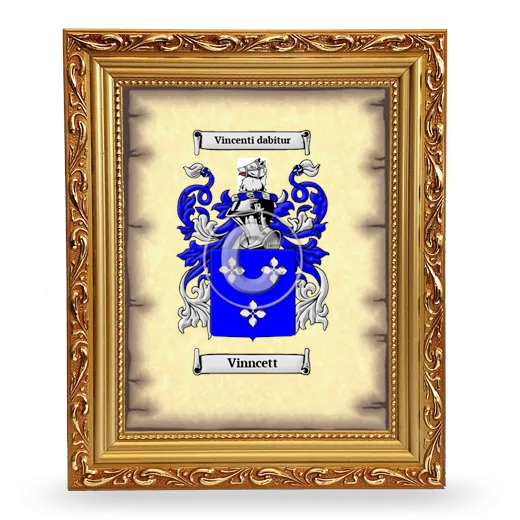 Vinncett Coat of Arms Framed - Gold