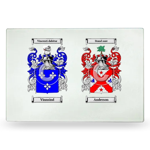 Double Coat of Arms Glass Cutting Board