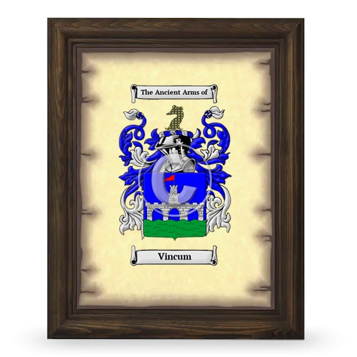 Vincum Coat of Arms Framed - Brown