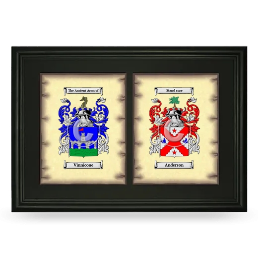 Double Coat of Arms Framed - Black