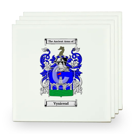 Vynicend Set of Four Small Tiles with Coat of Arms