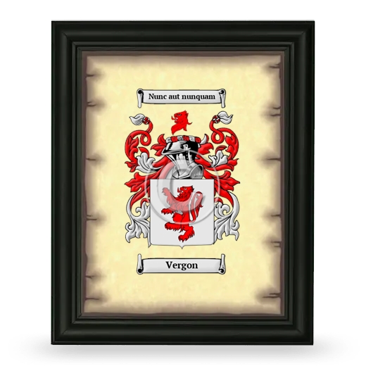 Vergon Coat of Arms Framed - Black