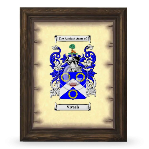 Vivash Coat of Arms Framed - Brown