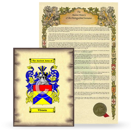 Vivaen Coat of Arms and Surname History Package