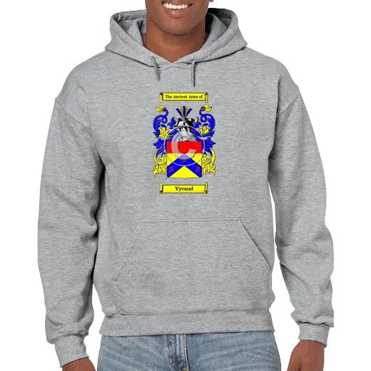 Vyvand Grey Unisex Coat of Arms Hooded Sweatshirt