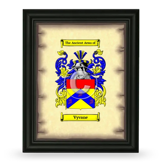 Vyvane Coat of Arms Framed - Black