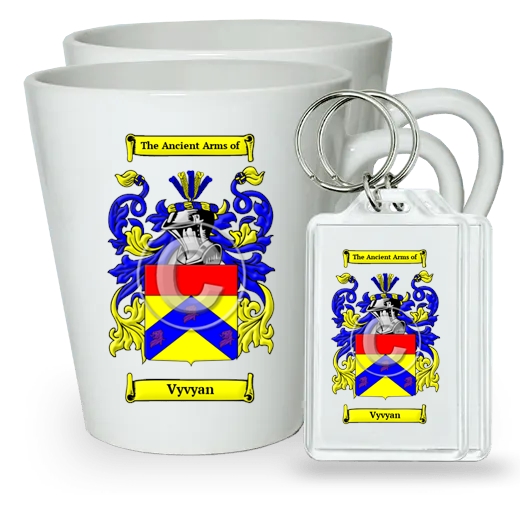 Vyvyan Pair of Latte Mugs and Pair of Keychains