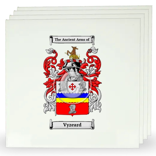 Vyzeard Set of Four Large Tiles with Coat of Arms