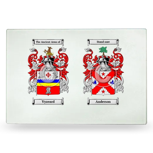 Double Coat of Arms Glass Cutting Board