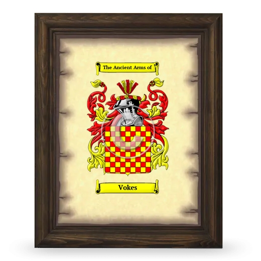 Vokes Coat of Arms Framed - Brown