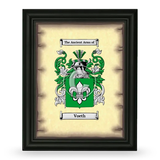 Voeth Coat of Arms Framed - Black