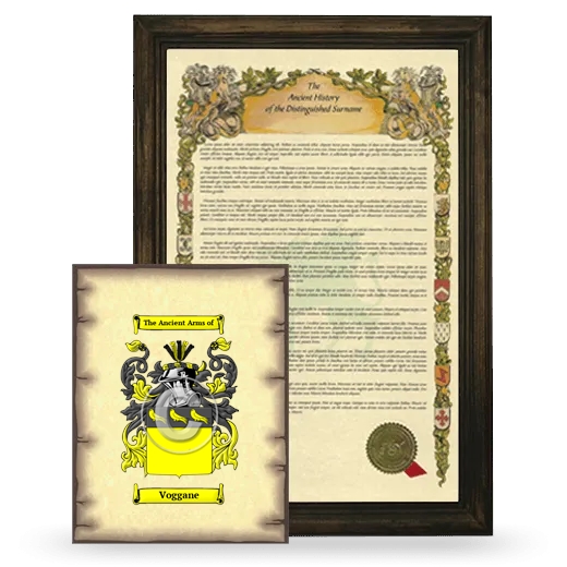 Voggane Framed History and Coat of Arms Print - Brown