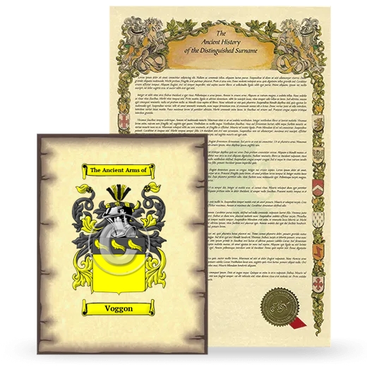 Voggon Coat of Arms and Surname History Package