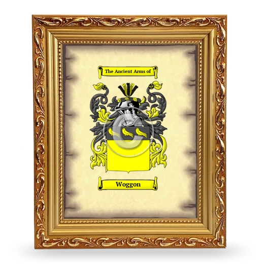 Woggon Coat of Arms Framed - Gold