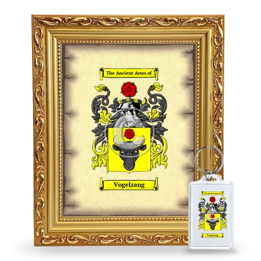 Vogelzang Framed Coat of Arms and Keychain - Gold