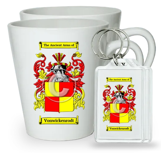 Vonwickenrodt Pair of Latte Mugs and Pair of Keychains