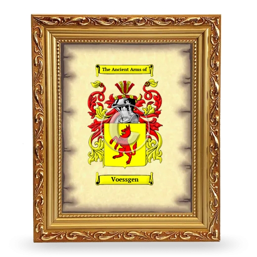 Voessgen Coat of Arms Framed - Gold