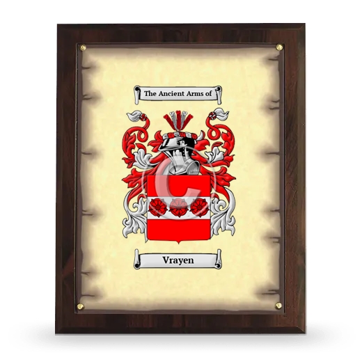 Vrayen Coat of Arms Plaque