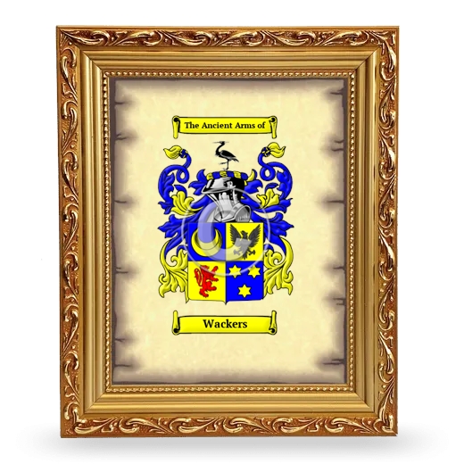 Wackers Coat of Arms Framed - Gold