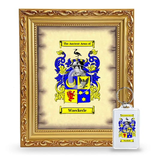 Waeckerle Framed Coat of Arms and Keychain - Gold