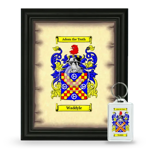 Waddyle Framed Coat of Arms and Keychain - Black