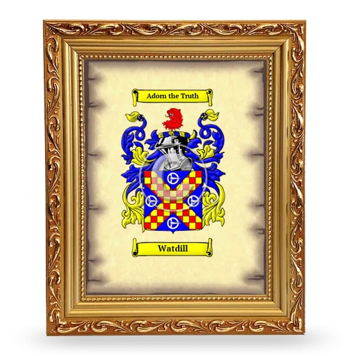 Watdill Coat of Arms Framed - Gold