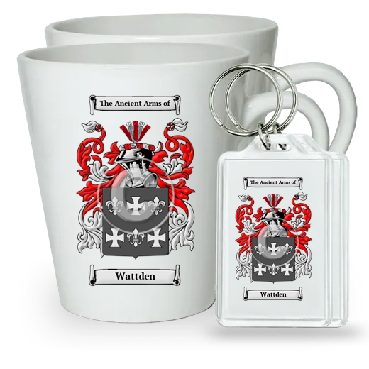 Wattden Pair of Latte Mugs and Pair of Keychains