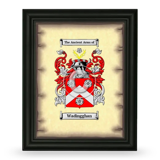 Wadingghan Coat of Arms Framed - Black