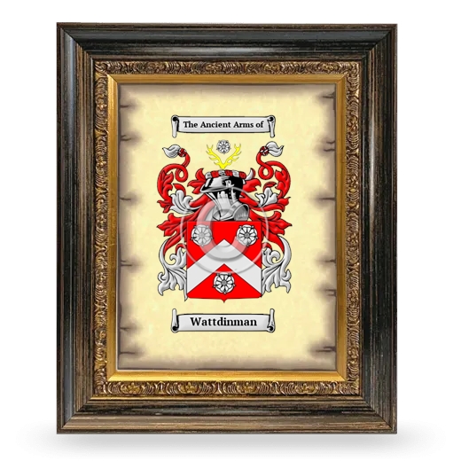 Wattdinman Coat of Arms Framed - Heirloom