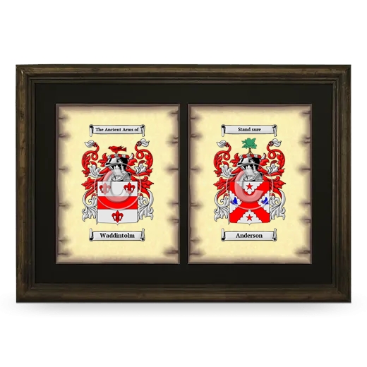 Double Coat of Arms Framed - Brown