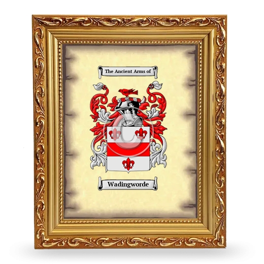 Wadingworde Coat of Arms Framed - Gold