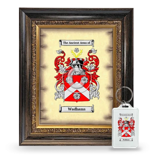Wadhams Framed Coat of Arms and Keychain - Heirloom