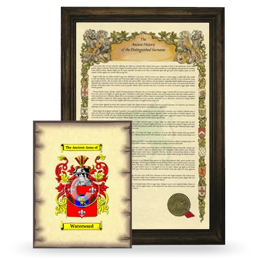 Waterward Framed History and Coat of Arms Print - Brown