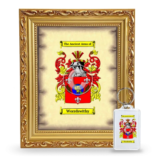 Worrdswithy Framed Coat of Arms and Keychain - Gold