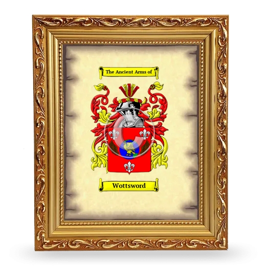 Wottsword Coat of Arms Framed - Gold