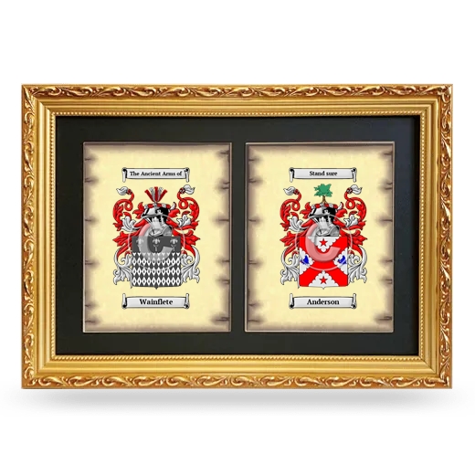 Double Coat of Arms Framed - Gold