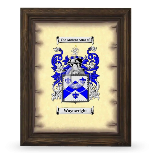 Waynwright Coat of Arms Framed - Brown
