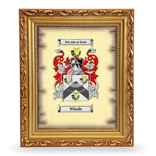 Whade Coat of Arms Framed - Gold