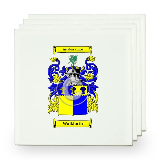 Waikforth Set of Four Small Tiles with Coat of Arms