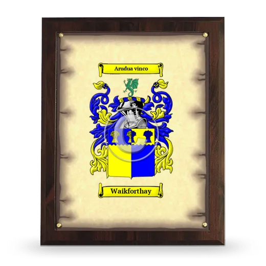 Waikforthay Coat of Arms Plaque