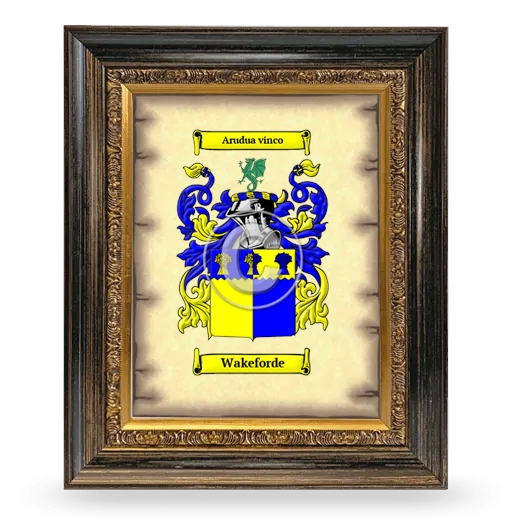 Wakeforde Coat of Arms Framed - Heirloom