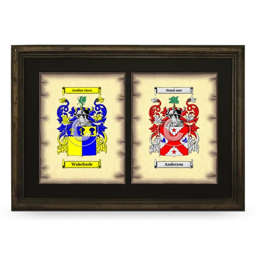 Double Coat of Arms Framed - Brown